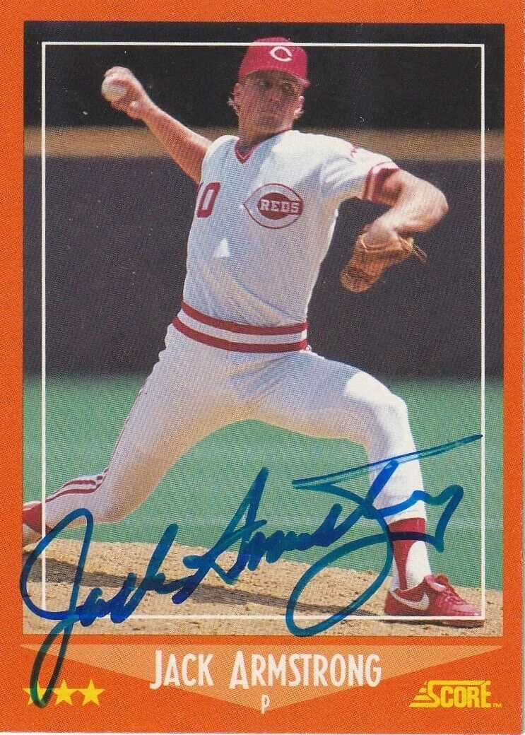 JACK ARMSTRONG  CINCINNATI REDS  SIGNED 1988 SCORE TRADED CARD #78