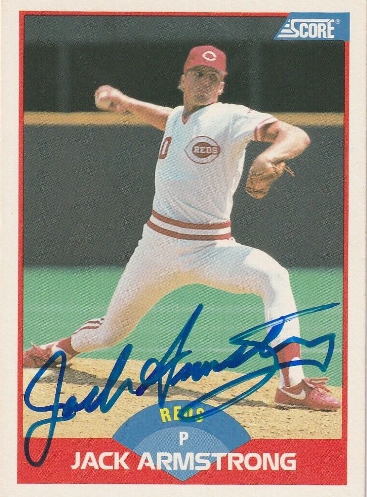 JACK ARMSTRONG  CINCINNATI REDS  SIGNED 1989 SCORE CARD #462