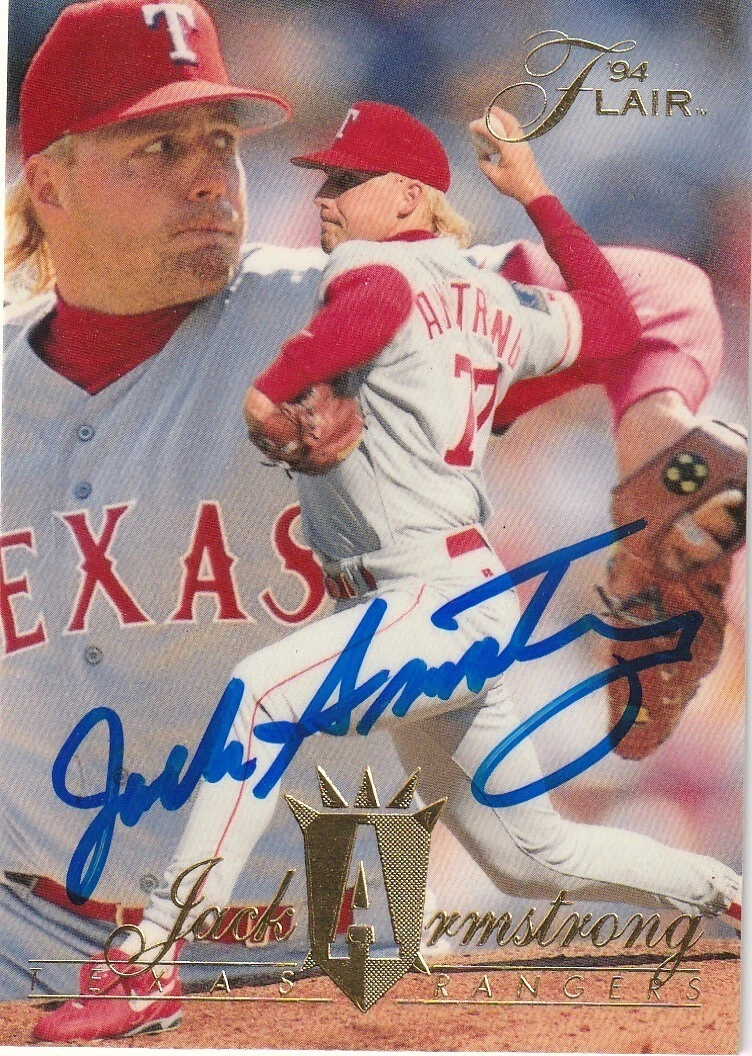 JACK ARMSTRONG TEXAS RANGERS SIGNED 1994 FLAIR  CARD #107
