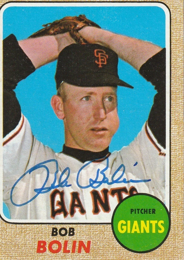 BOBBY BOLIN  SAN FRANCISO GIANTS  SIGNED 1968 TOPPS CARD #169
