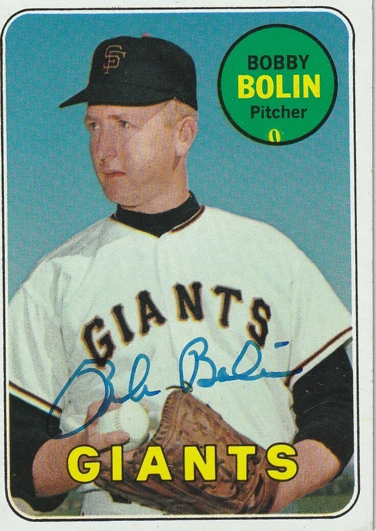 BOBBY BOLIN  SAN FRANCISO GIANTS  SIGNED 1969 TOPPS CARD #505