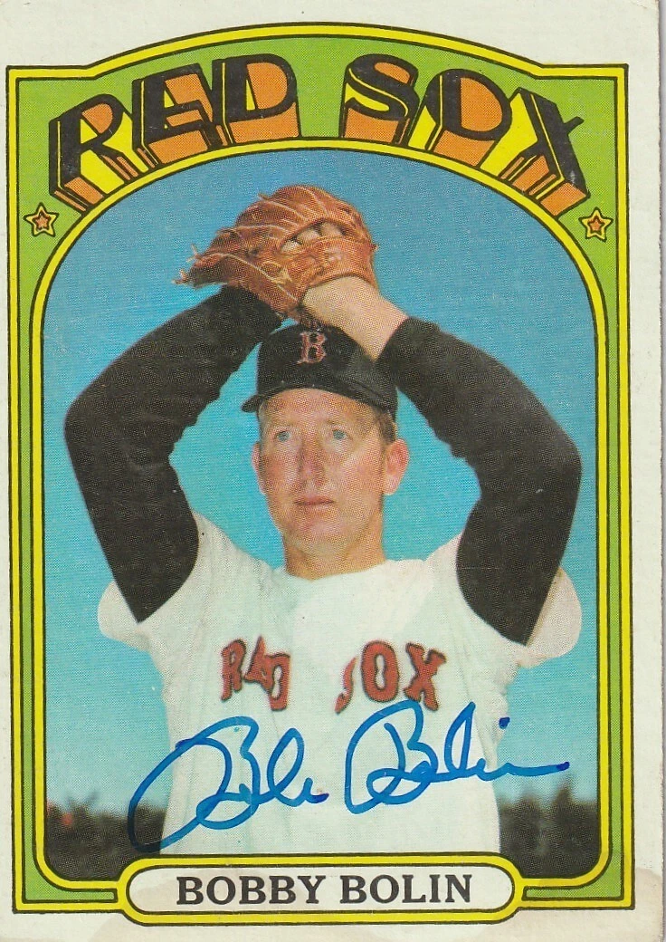 BOBBY BOLIN  BOSTON RED SOX  SIGNED 1972 TOPPS CARD #266
