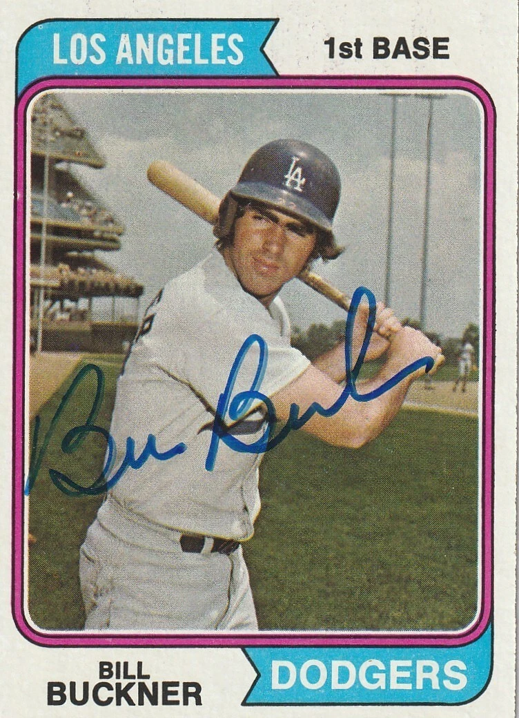 BILL BUCKNER LOS ANGELES DODGERS  SIGNED 1974 TOPPS CARD #505