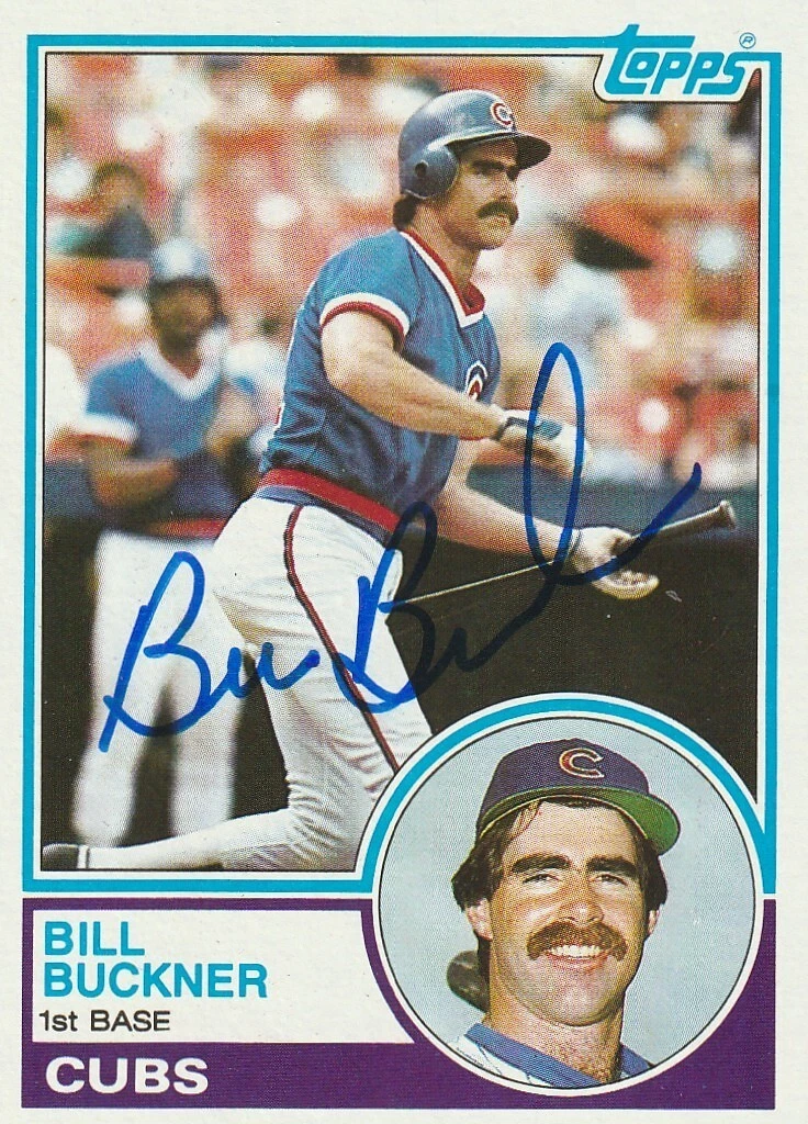 BILL BUCKNER CHICAGO CUBS  SIGNED 1983 TOPPS CARD #250