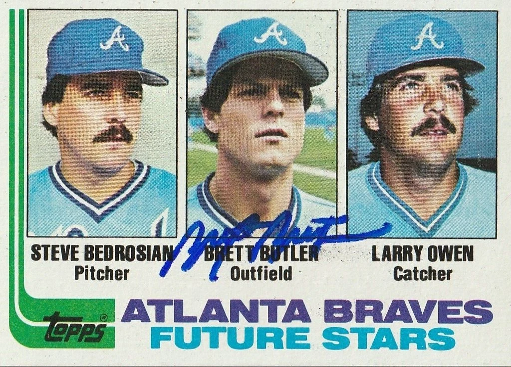 BRETT BUTLER ATLANTA BRAVES  SIGNED 1982 TOPPS CARD #502