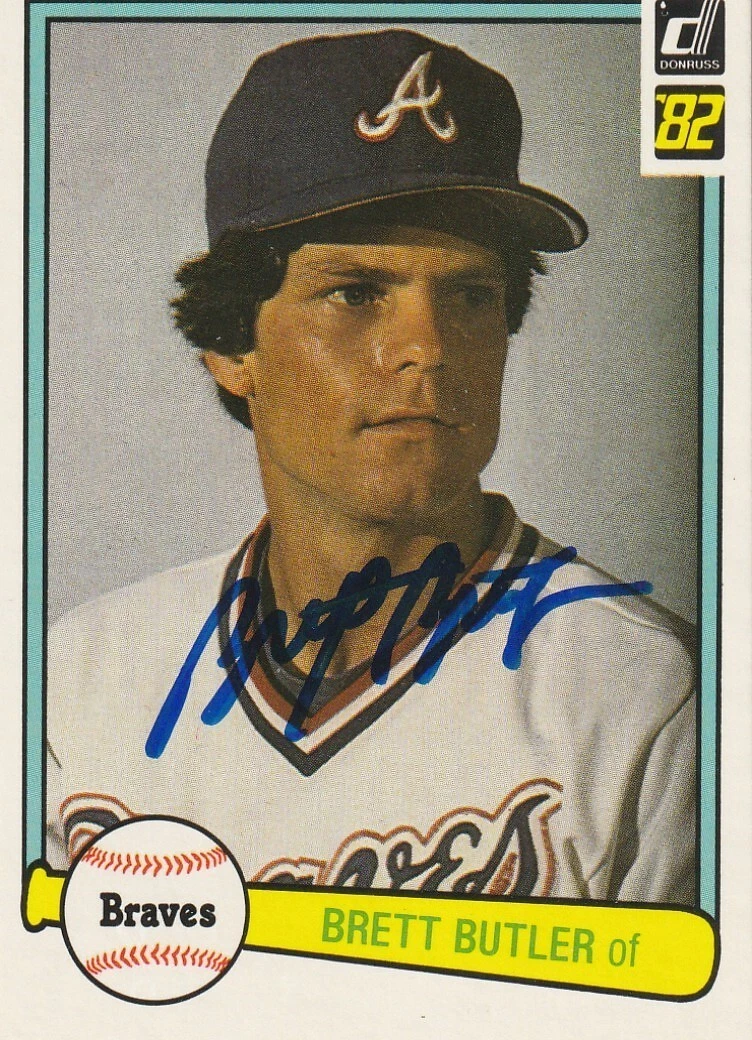 BRETT BUTLER ATLANTA BRAVES  SIGNED 1982 DONRUSS ROOKIE CARD #275