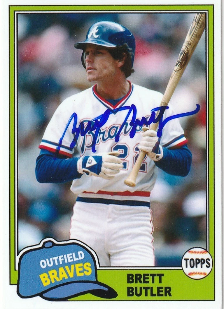 BRETT BUTLER ATLANTA BRAVES  SIGNED 1981 STYLE CUSTOM CARD