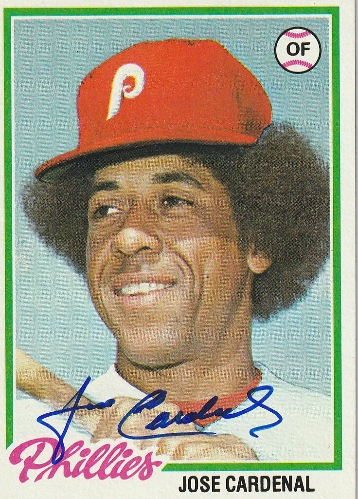 JOSE CARDENAL PHILADELPHIA PHILLIES  SIGNED 1978 TOPPS CARD #210