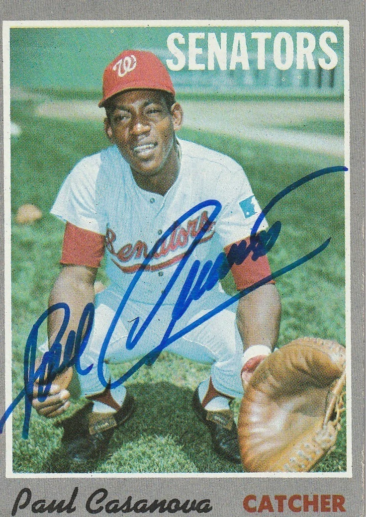 PAUL CASANOVA  WASHINGTON SENATORS  SIGNED 1970 TOPPS CARD #84