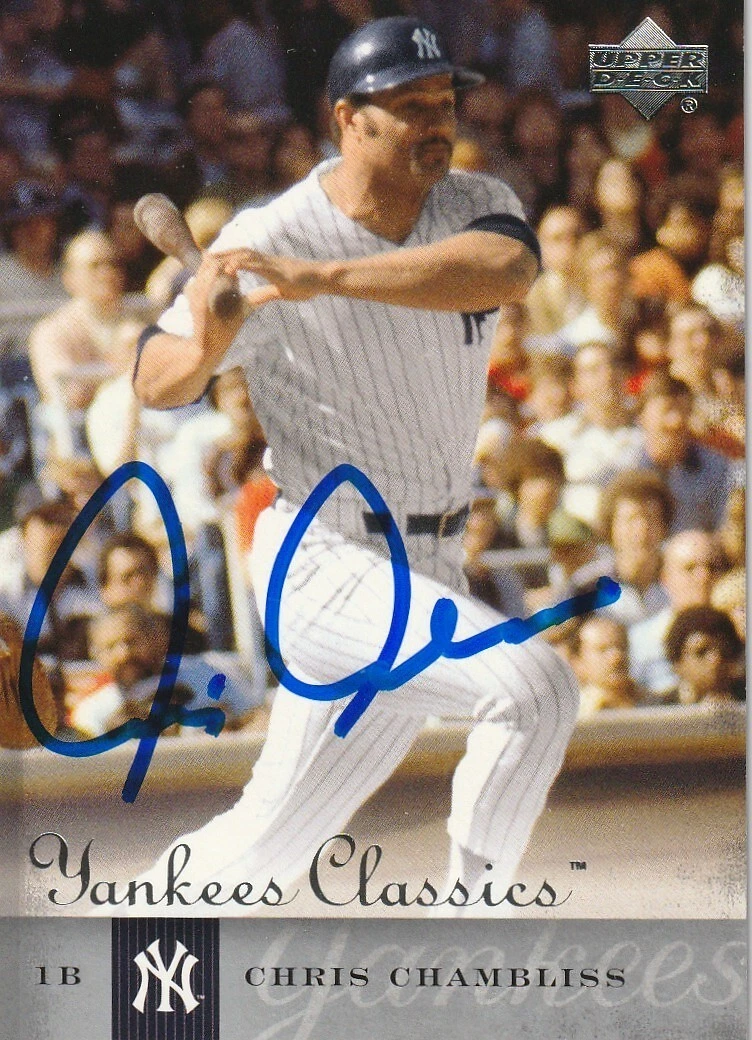 CHRIS CHAMBLISS NEW YORK YANKEES SIGNED  2007 UPPER DECK YANKEES CLASSIC CARD #7