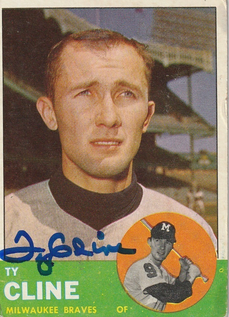TY CLINE MILWAUKEE BRAVES 1963 TOPPS CARD #414
