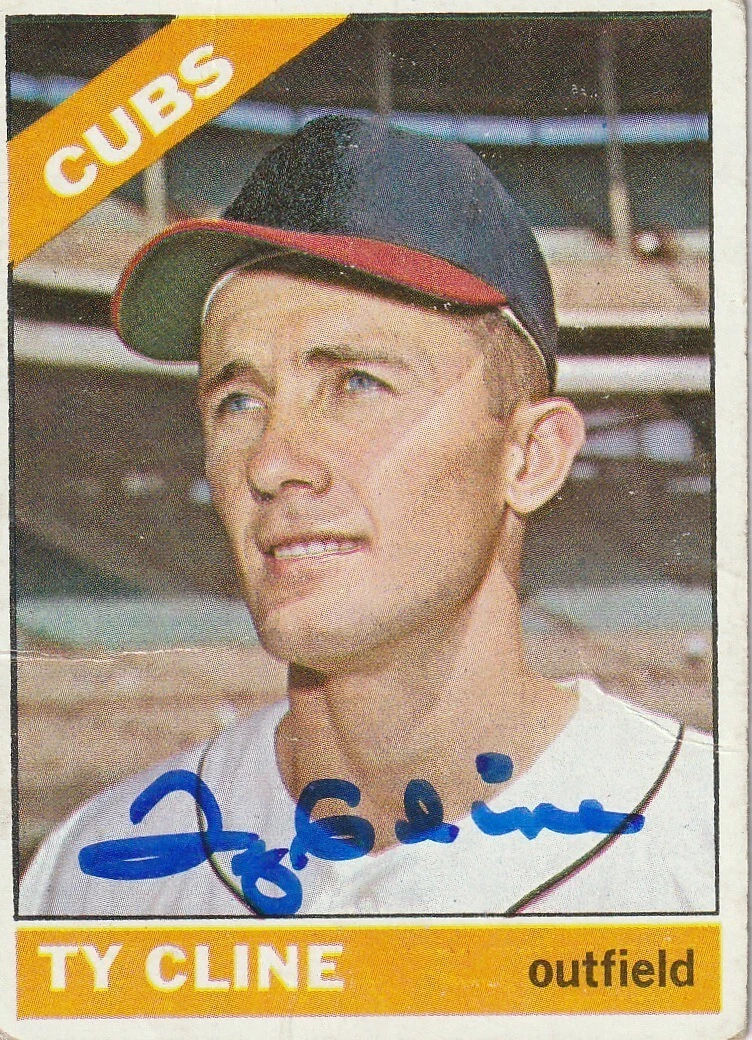 TY CLINE CHICAGO CUBS 1966 TOPPS CARD #306
