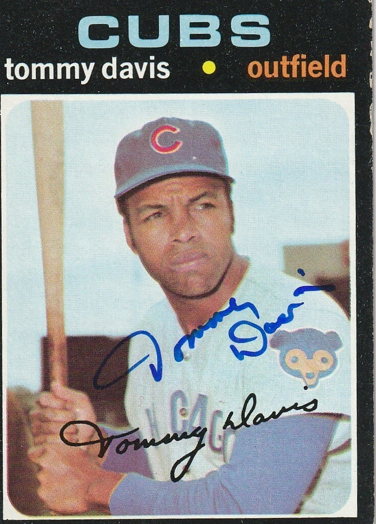 TOMMY DAVIS CHICAGO CUBS SIGNED 1971 TOPPS CARD #151