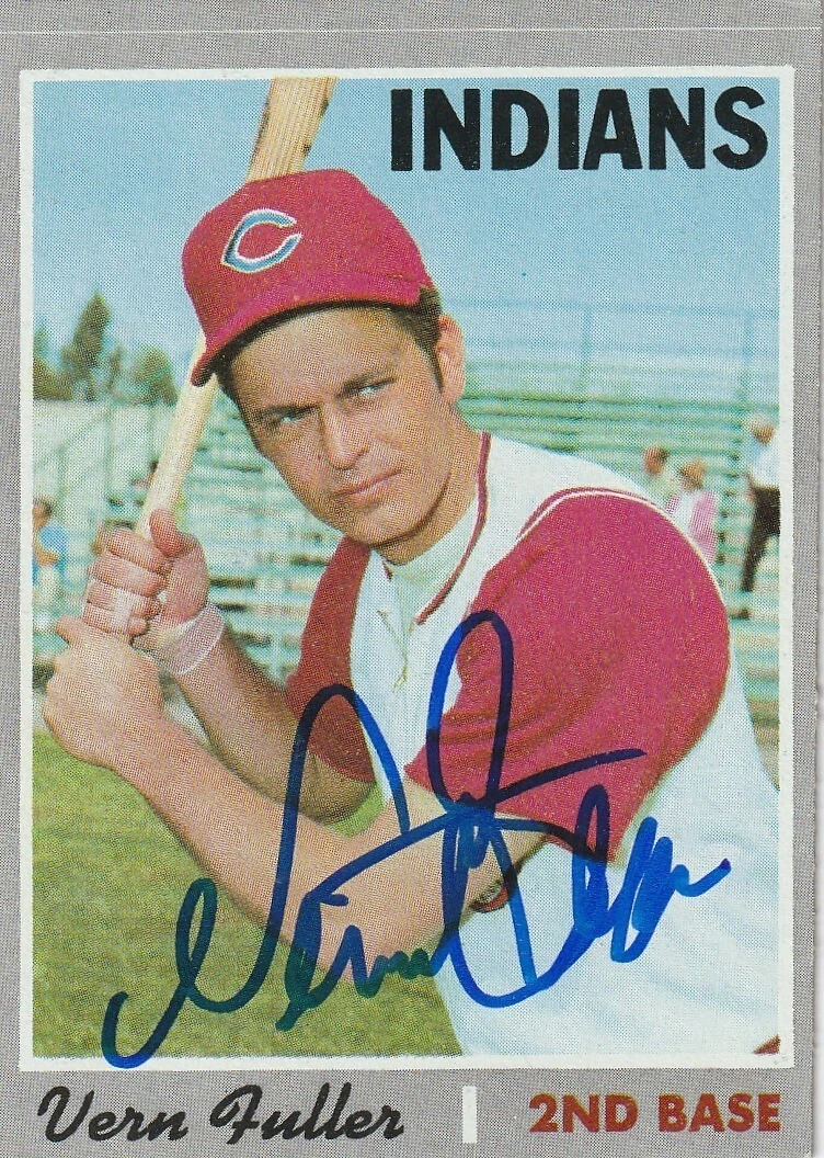 VERN FULLER CLEVELAND INDIANS  SIGNED 1970 TOPPS CARD #558