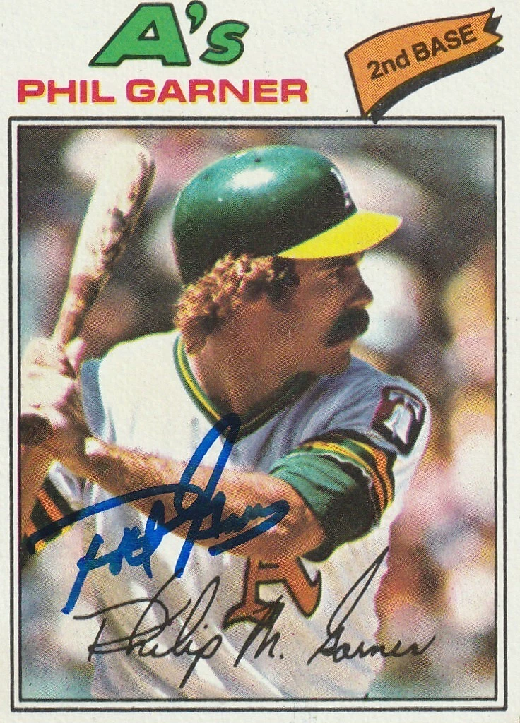 PHIL GARNER OAKLAND A'S  SIGNED 1977 TOPPS CARD #261