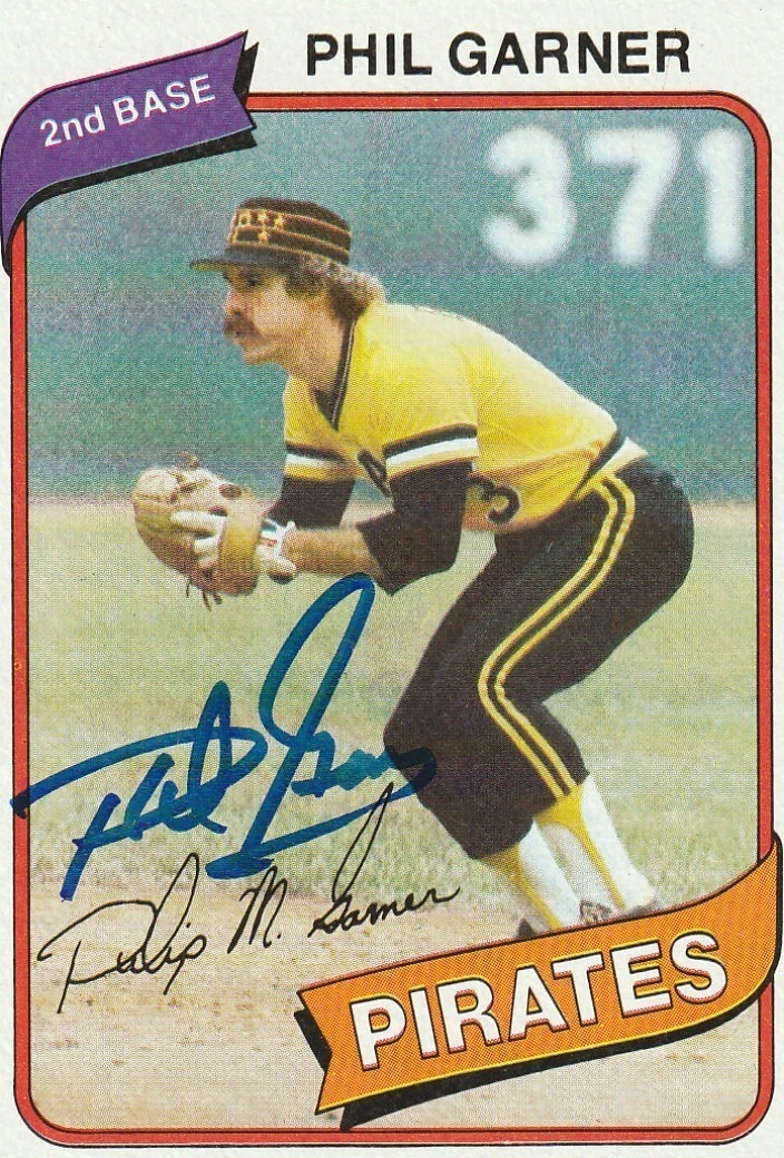 PHIL GARNER PITTSBURGH PIRATES  SIGNED 1980 TOPPS CARD #118