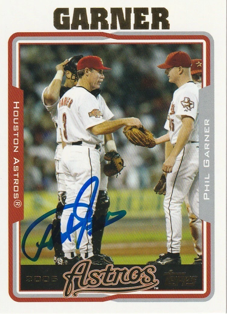 PHIL GARNER HOUSTON ASTROS SIGNED 2005 TOPPS CARD #279