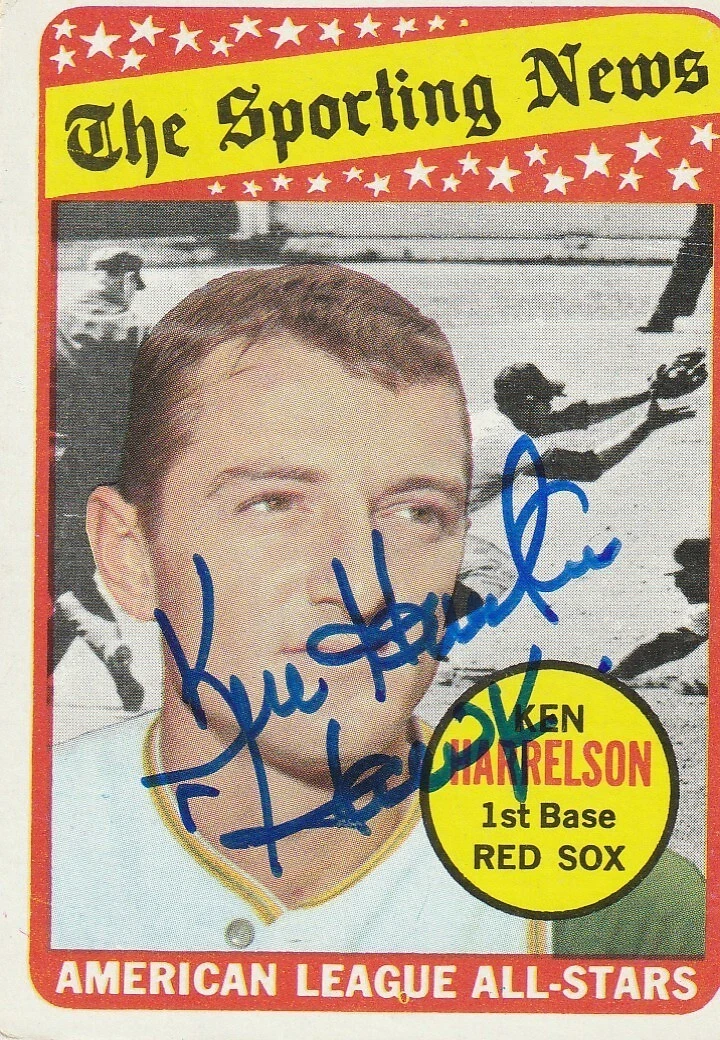 KEN HARRELSON BOSTON RED SOX  SIGNED 1969 TOPPS CARD #417