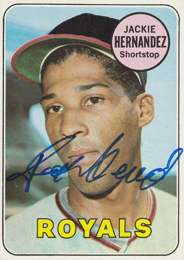 JACKIE HERNANDEZ KANSAS CITY ROYALS  SIGNED 1969 TOPPS CARD #258