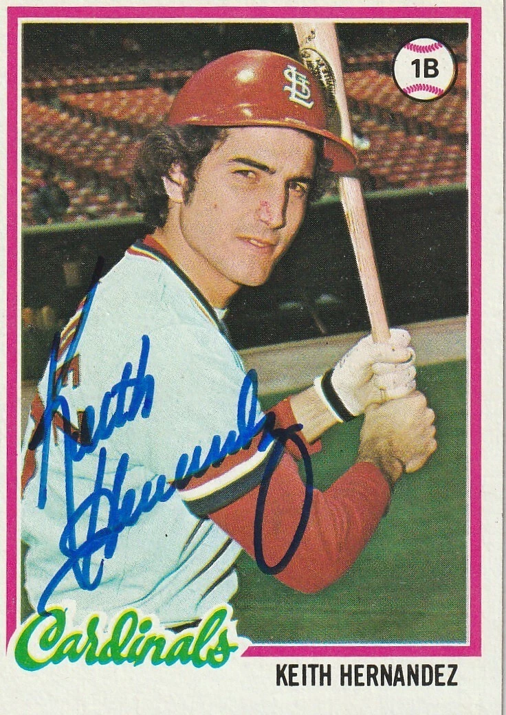 KEITH HERNANDEZ  ST. LOUIS CARDINALS  SIGNED 1978 TOPPS CARD #143
