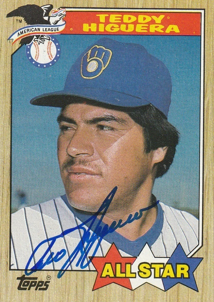 TED HIGUERA MILWAUKEE BREWERS  SIGNED 1987 TOPPS CARD #615