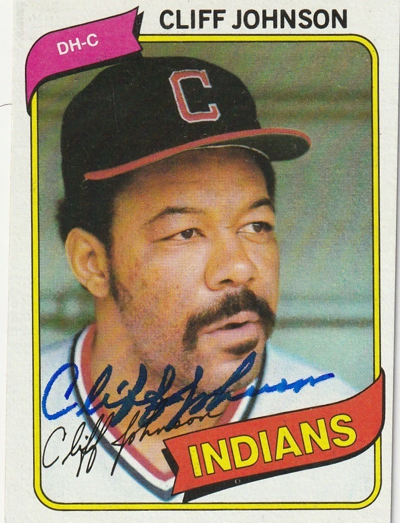 CLIFF JOHNSON CLEVELAND INDIANS  SIGNED 1980 TOPPS CARD #612