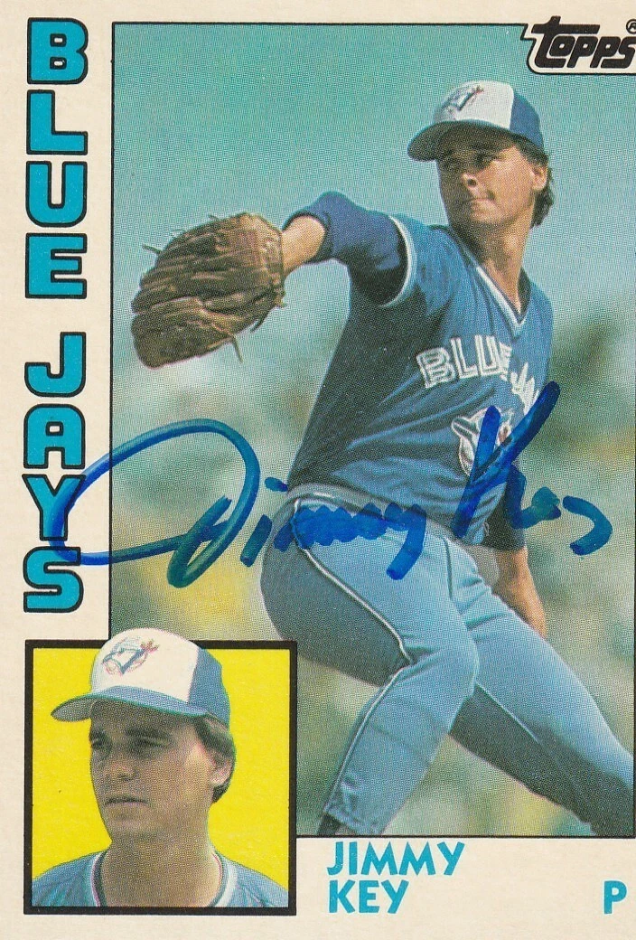 JIMMY KEY TORONTO BLUE JAYS SIGNED 1984 TOPPS CARD #82T