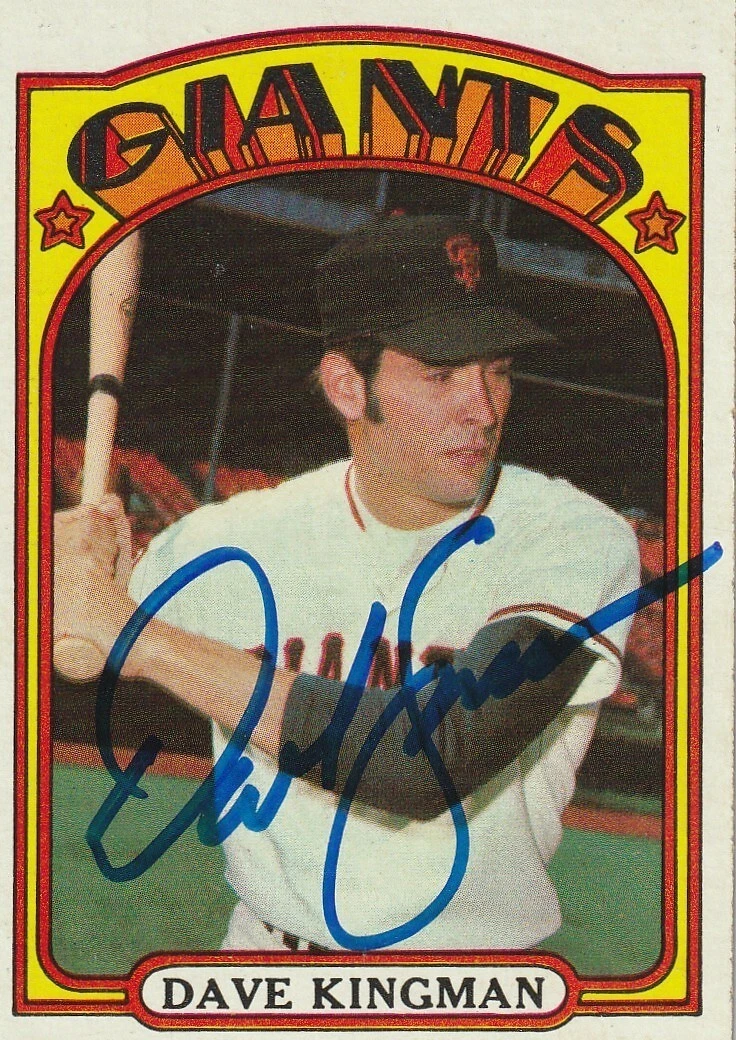 DAVE KINGMAN SAN FRANCISCO GIANTS  SIGNED 1972 TOPPS CARD #147
