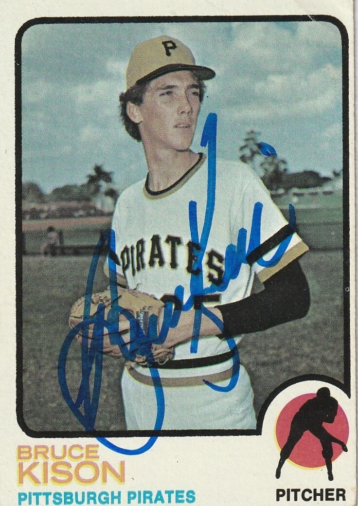 BRUCE KISON PITTSBURGH PIRATES SIGNED 1973 TOPPS CARD #141
