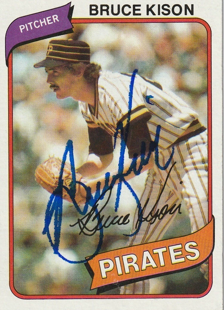 BRUCE KISON PITTSBURGH PIRATES SIGNED 1980 TOPPS CARD #28