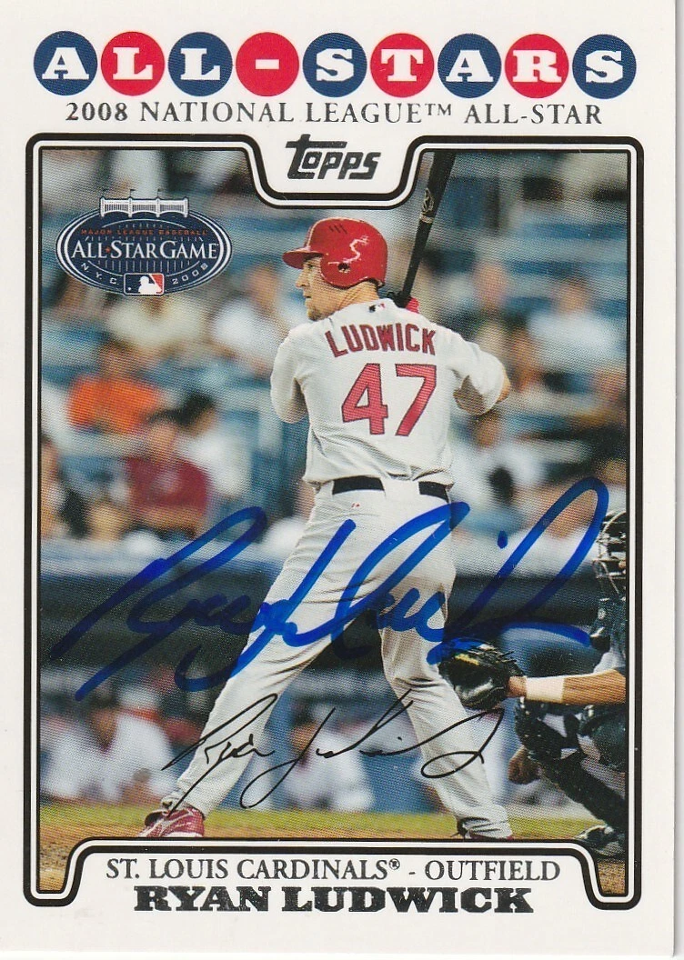 RYAN LUDWICK ST. LOUIS CARDINALS  SIGNED 2009 TOPPS CARD #UH29