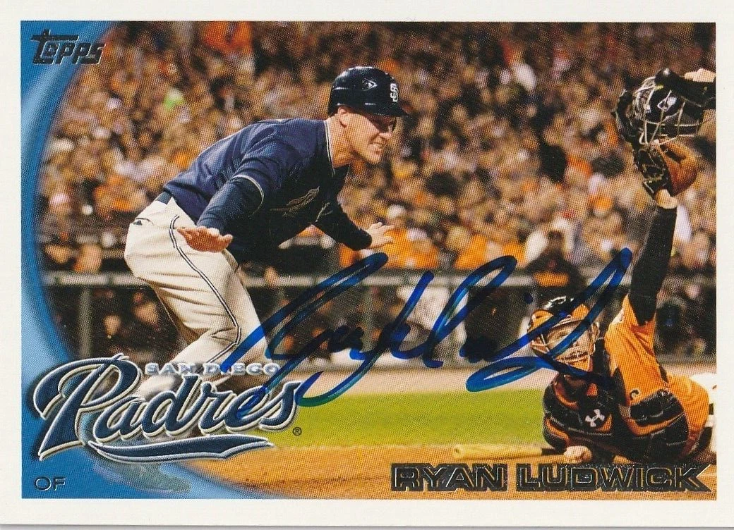 RYAN LUDWICK SAN DIEGO PADRES  SIGNED 2010 TOPPS TRADED CARD #US169