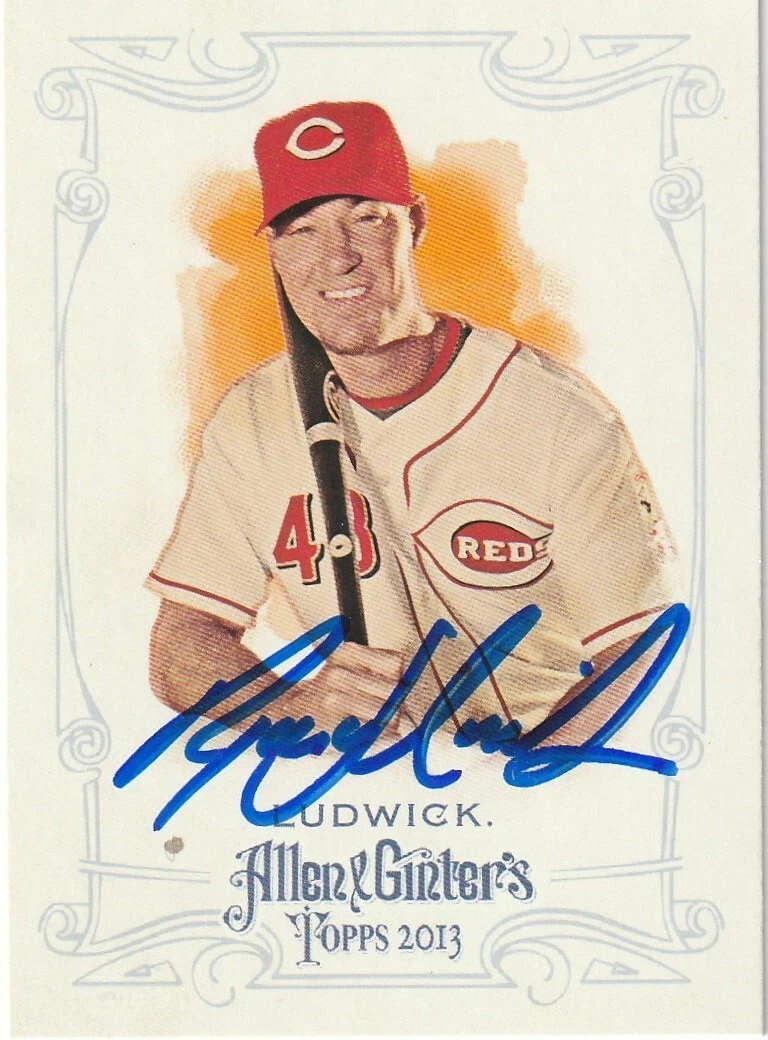 RYAN LUDWICK CINCINNATI REDS SIGNED 2013 ALLEN & GINTER CARD #183