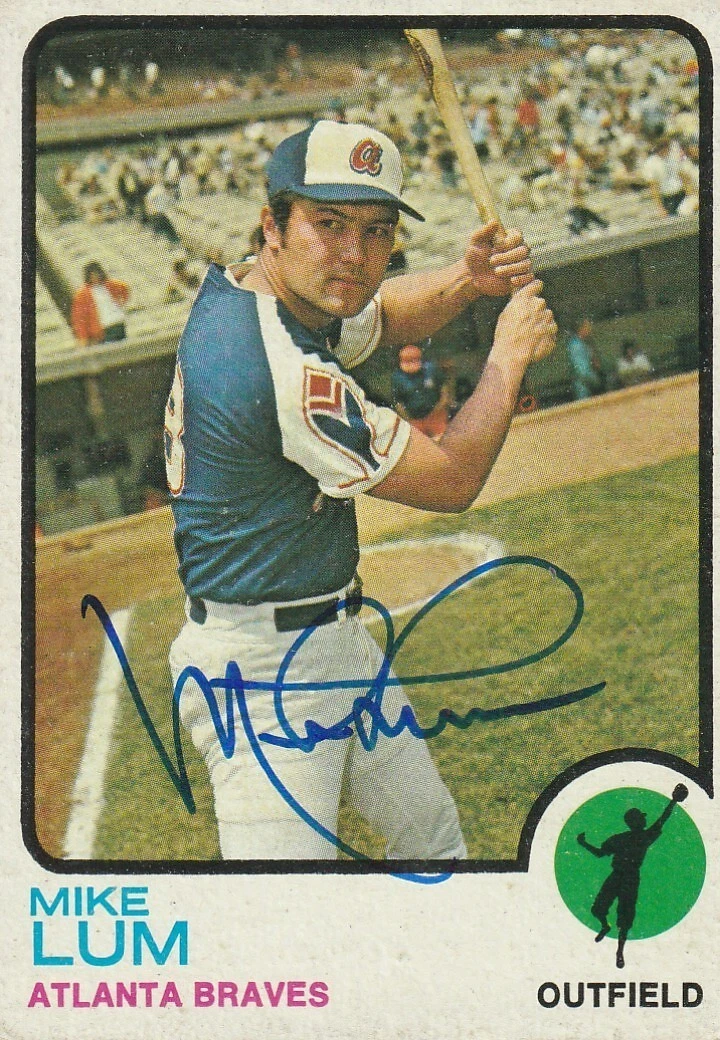 MIKE LUM ATLANTA BRAVES SIGNED 1973 TOPPS CARD #266