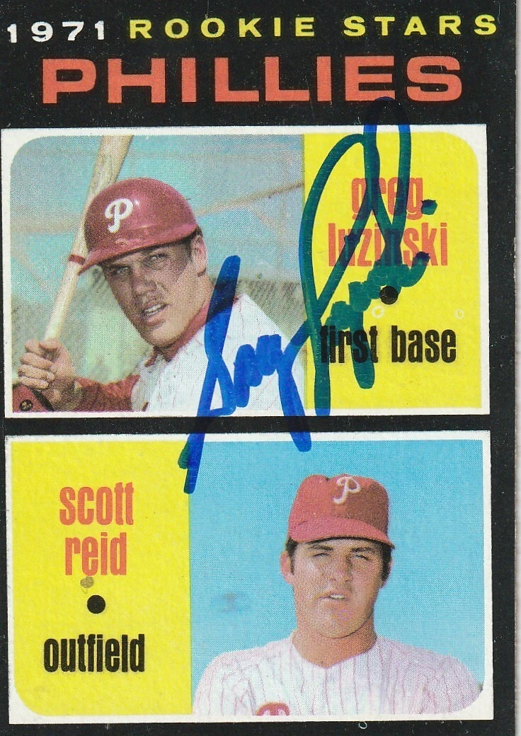 GREG LUZINSKI PHILADELPHIA PHILLIES SIGNED 1971 TOPPS CARD #439