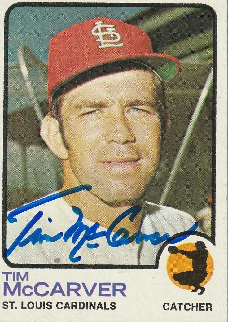 TIM MCCARVER ST. LOUIS CARDINALS  SIGNED 1973 TOPPS CARD #269