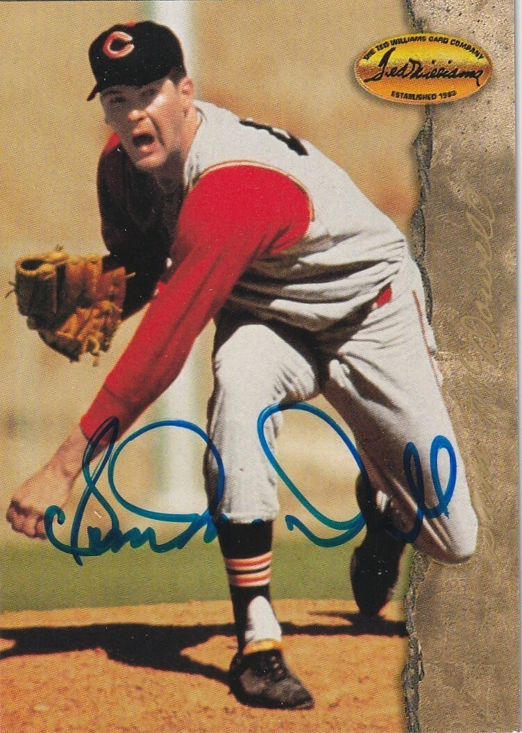 SAM MCDOWELL CLEVELAND INDIANS  SIGNED 1994 TED WILLIAMS CARD #27