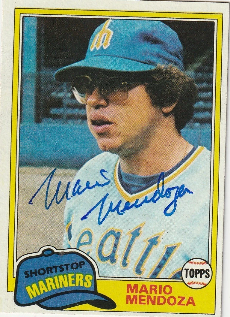MARIO MENDOZA SEATTLE MARINERS  SIGNED 1981 TOPPS CARD #76