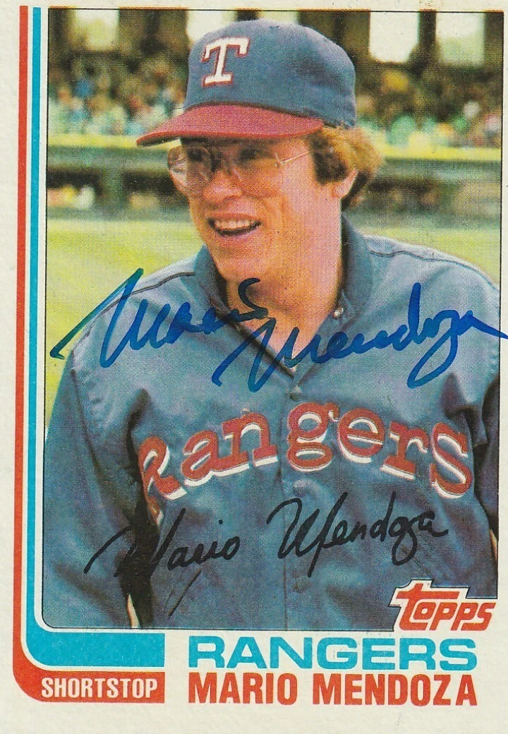 MARIO MENDOZA TEXAS RANGERS  SIGNED 1982 TOPPS CARD #212