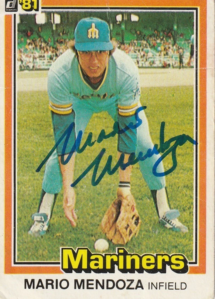 MARIO MENDOZA SEATTLE MARINERS  SIGNED 1981 DONRUSS CARD #45