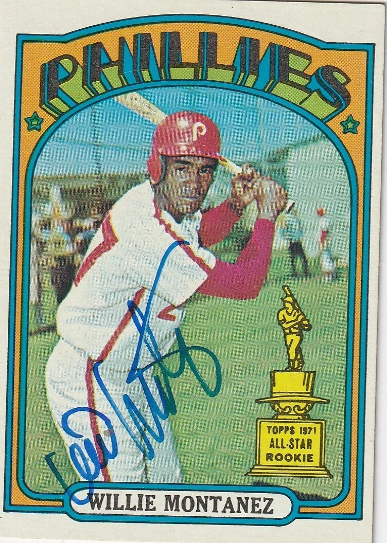 WILLIE MONTANEZ PHILADELPHIA PHILLIES SIGNED 1972 TOPPS CARD #690