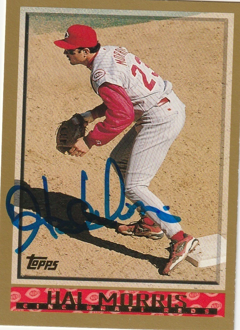 HAL MORRIS  CINCINNATI REDS  SIGNED 1998 TOPPS CARD #187