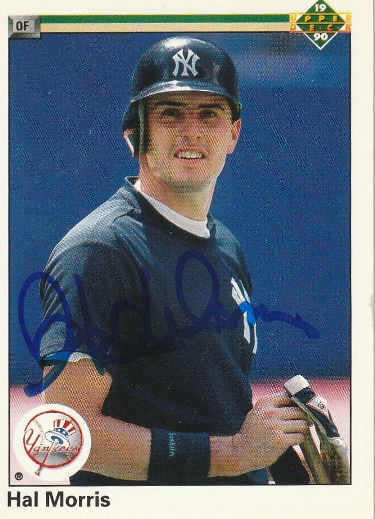 HAL MORRIS NEW YORK YANKEES SIGNED 1990 UPPER DECK CARD #31