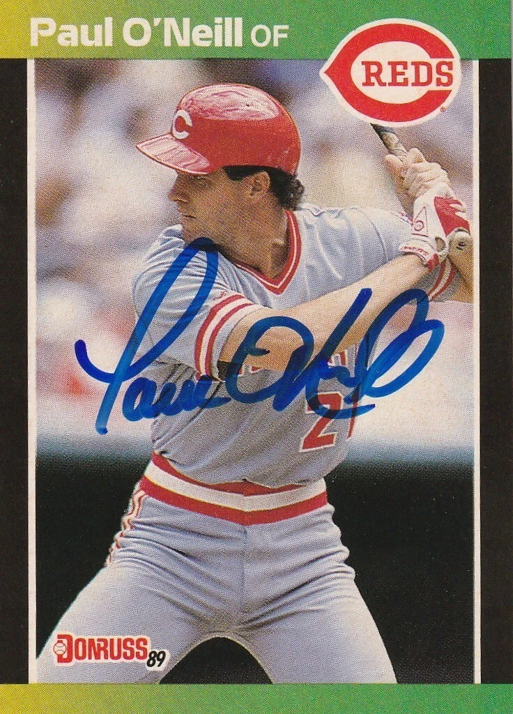 PAUL O'NEILL CINCINNATI REDS  SIGNED 1989 DONRUSS CARD #360