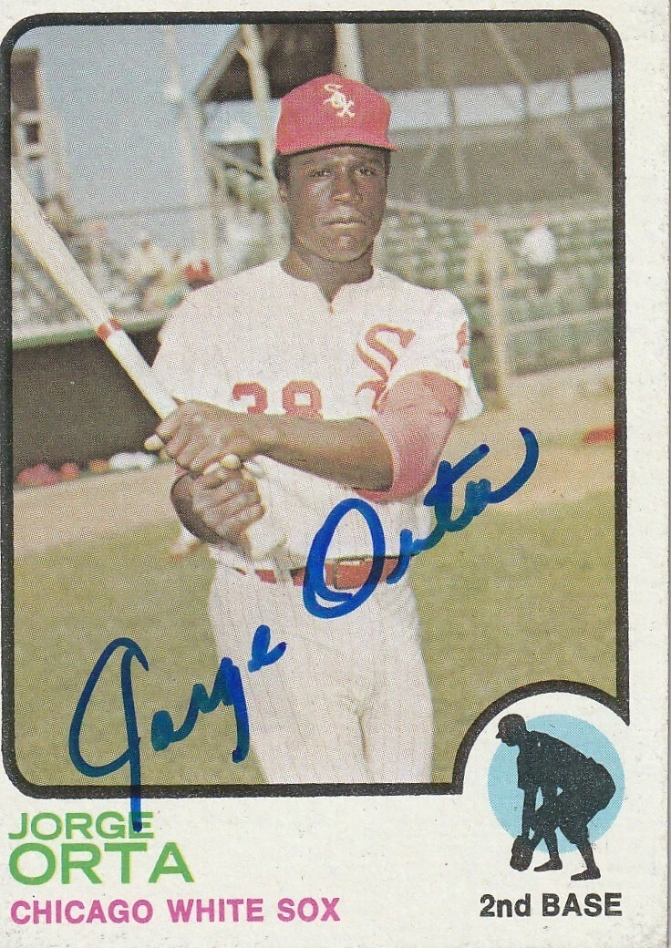 JORGE ORTA CHICAGO WHITE SOX SIGNED 1973 TOPPS CARD #194