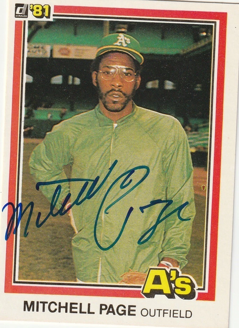 MITCHELL PAGE OAKLAND A'S  SIGNED 1981 DONRUSS CARD #480
