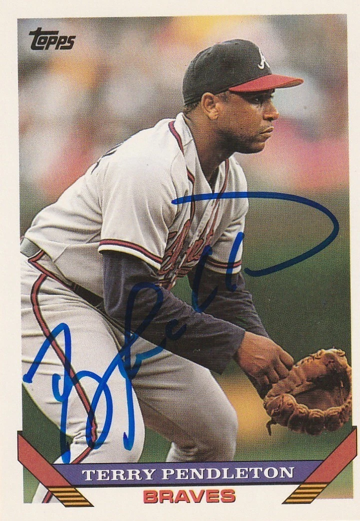 TERRY PENDLETON ATLANTA BRAVES SIGNED 1993 TOPPS CARD #650