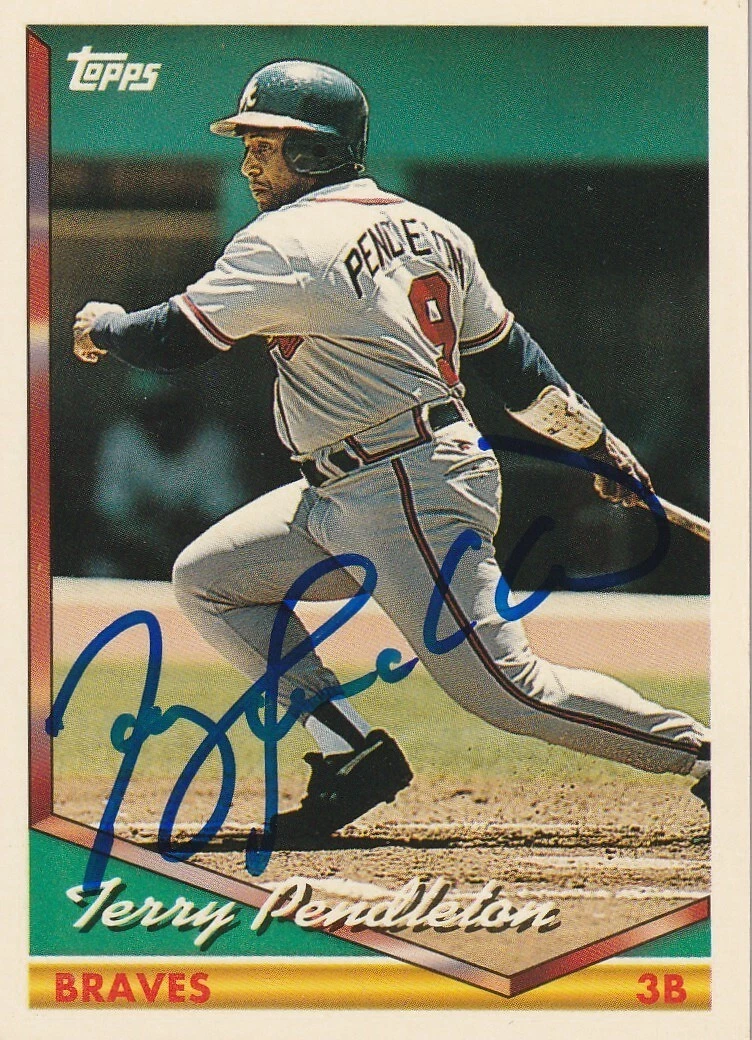 TERRY PENDLETON ATLANTA BRAVES SIGNED 1994 TOPPS CARD #735