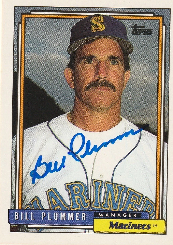 BILL PLUMMER SEATTLE MARINERS  SIGNED 1992 TOPPS CARD #171