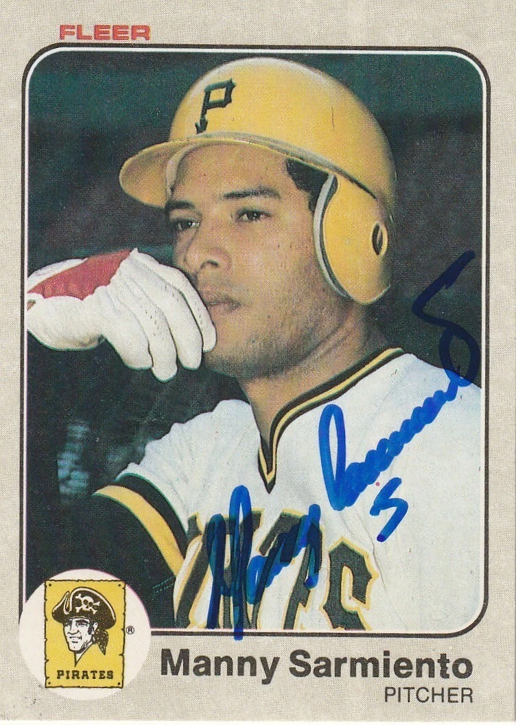 MANNY SARMIENTO PITTSBURGH PIRATES  SIGNED 1983 FLEER CARD #321